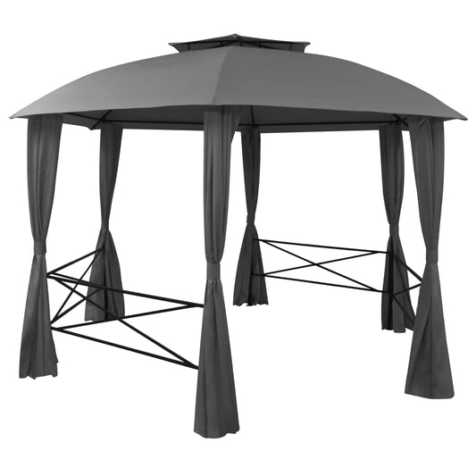Gazebo Padiglione da Giardino con Tende Esagonale 360x265 cm | homemem39