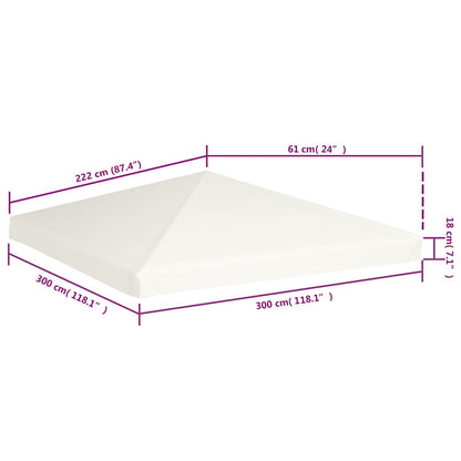 Copertura Superiore per Gazebo 310 g/m² 3x3 m Bianco Crema - homemem39