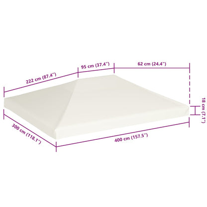 Copertura Superiore per Gazebo 310 g/m² 4x3 m Bianco Crema | homemem39