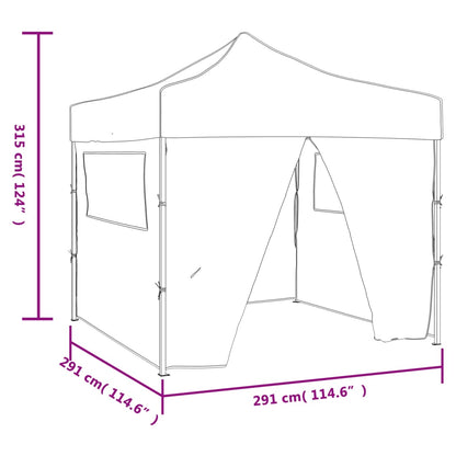 Tendone per Feste Pieghevole Pop-Up con 4 Pareti 3x3m Antracite | homemem39