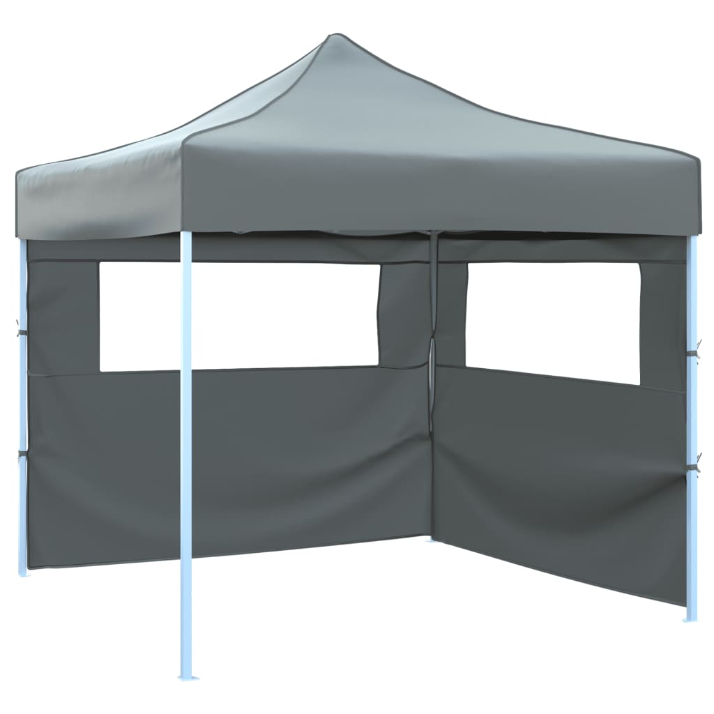 Tendone per Feste Pieghevole Pop-Up con 2 Pareti 3x3m Antracite | homemem39