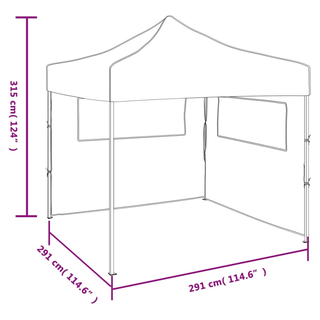 Tendone per Feste Pieghevole Pop-Up con 2 Pareti 3x3m Antracite | homemem39