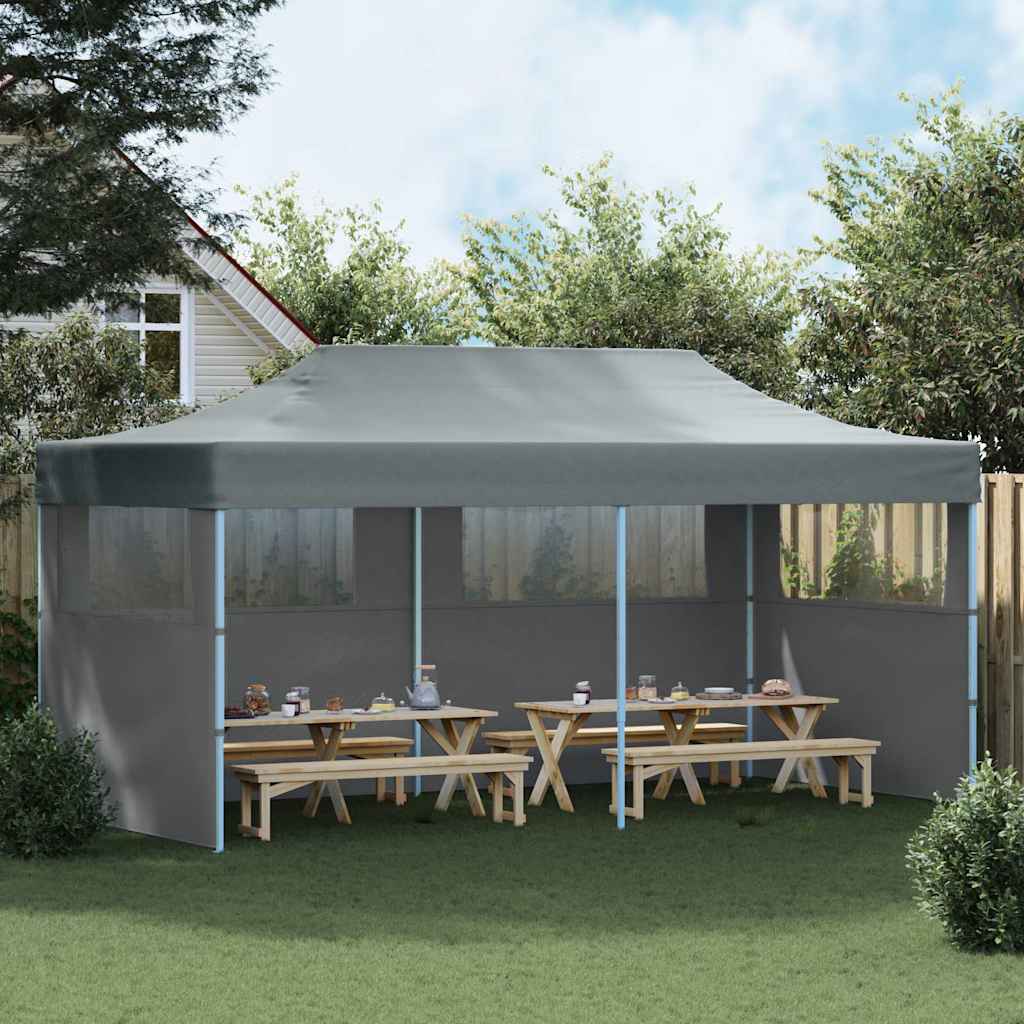 Tenda Pieghevole Pop-Up con Pareti Laterali 3x6 m Antracite