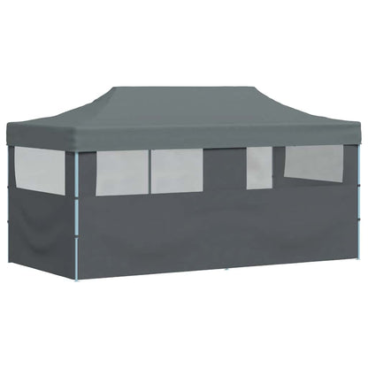 Tenda Pieghevole Pop-Up con Pareti Laterali 3x6 m Antracite