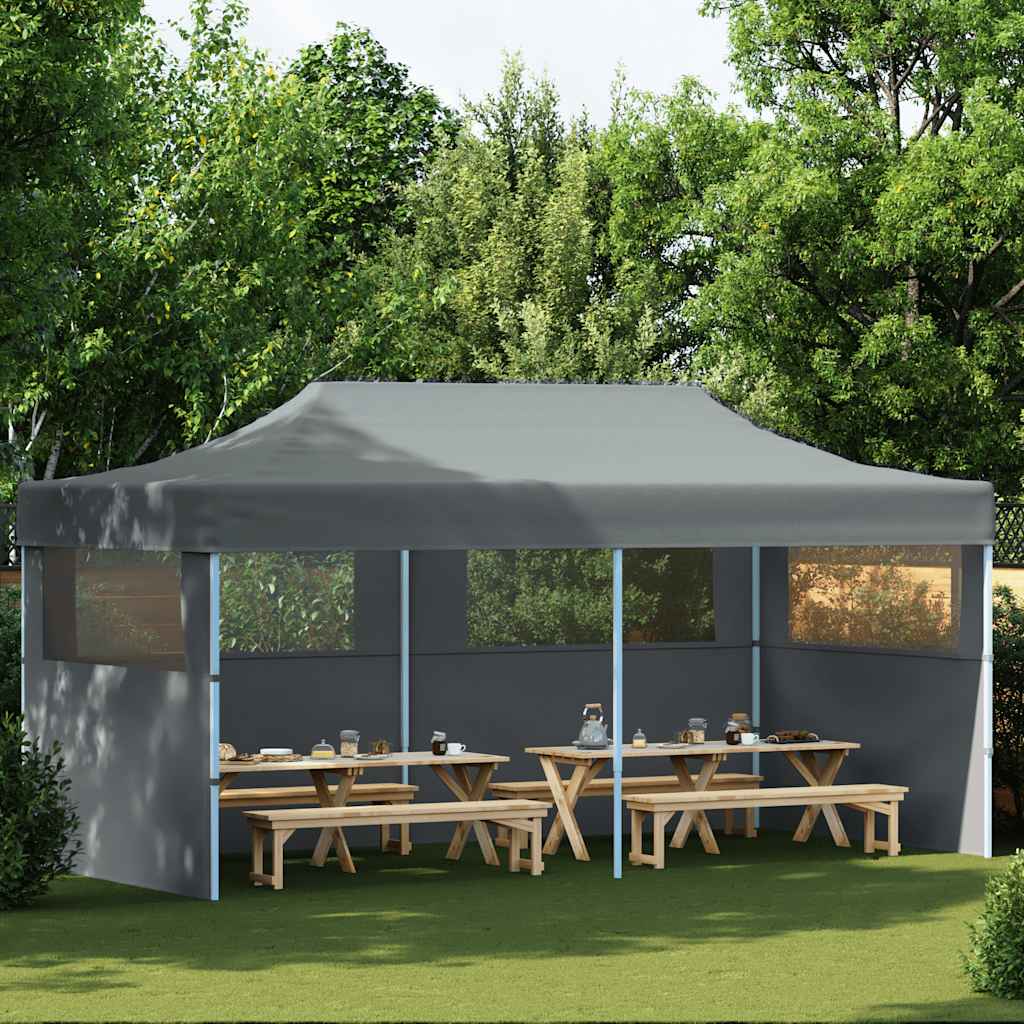Tenda Pieghevole Pop-Up con Pareti Laterali 3x6 m Antracite - homemem39