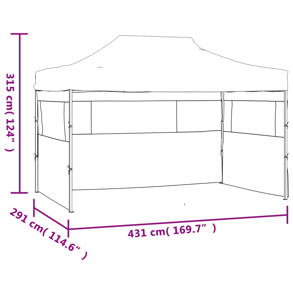 Tenda Pieghevole con 3 Pareti 3x4,5 m Blu | homemem39