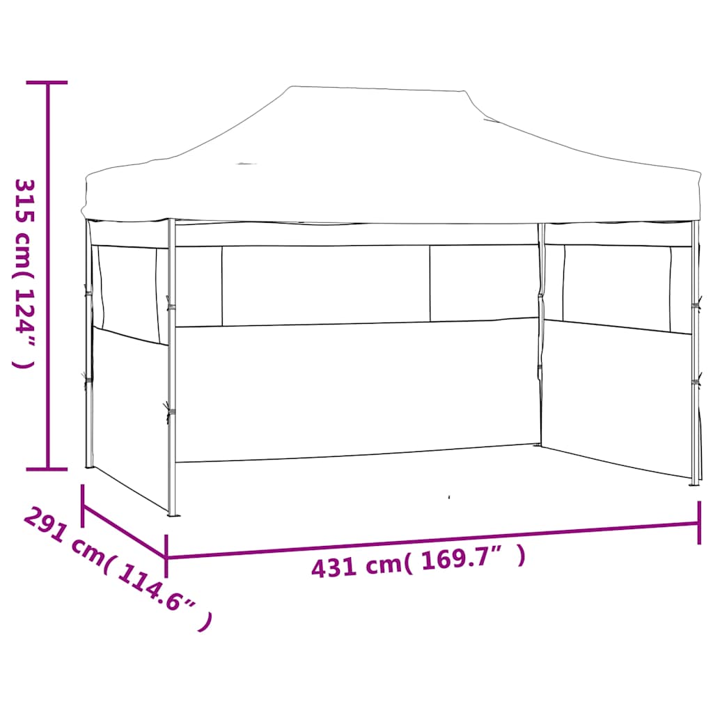 Tenda Pieghevole con 3 Pareti 3x4,5 m Blu