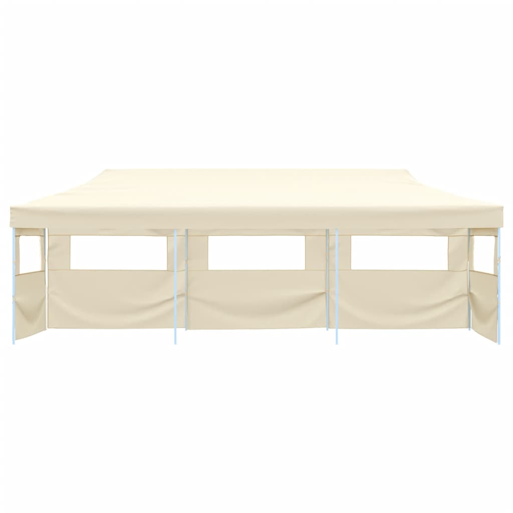 Tenda Pieghevole Pop-Up con 5 Pareti Laterali 3x9 m Crema - homemem39