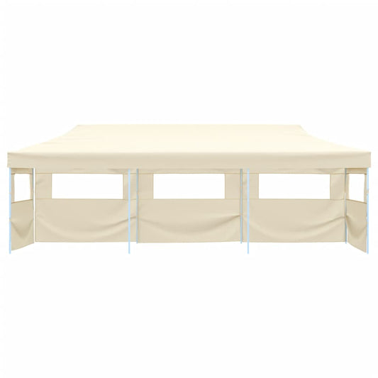Tenda Pieghevole Pop-Up con 5 Pareti Laterali 3x9 m Crema - homemem39