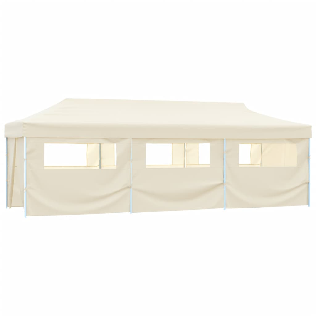 Tenda Pieghevole Pop-Up con 8 Pareti Laterali 870x291x315 cm Crema - homemem39