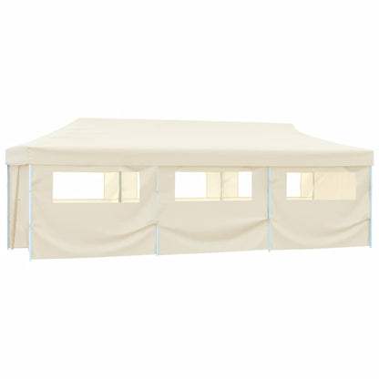 Tenda Pieghevole Pop-Up con 8 Pareti Laterali 870x291x315 cm Crema - homemem39