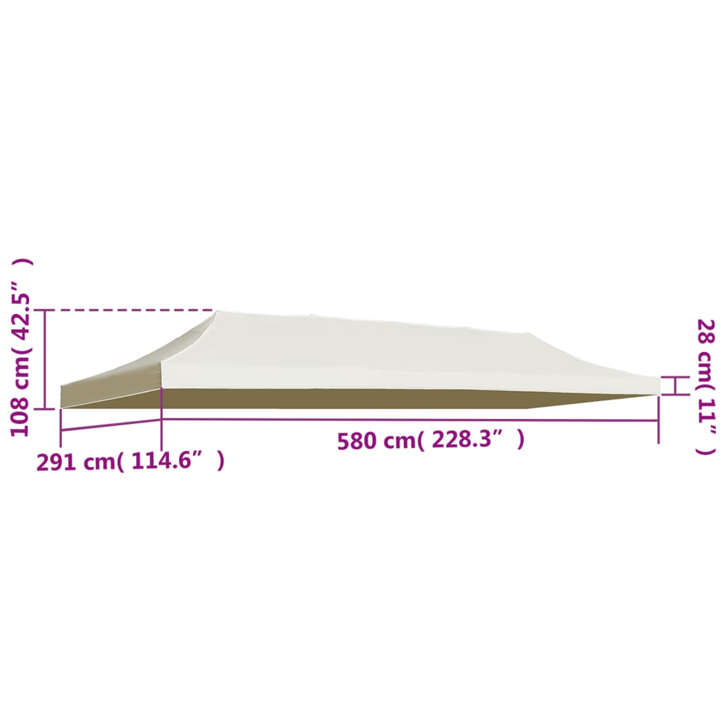 Tetto per Tendone per Feste 3x6 m Crema