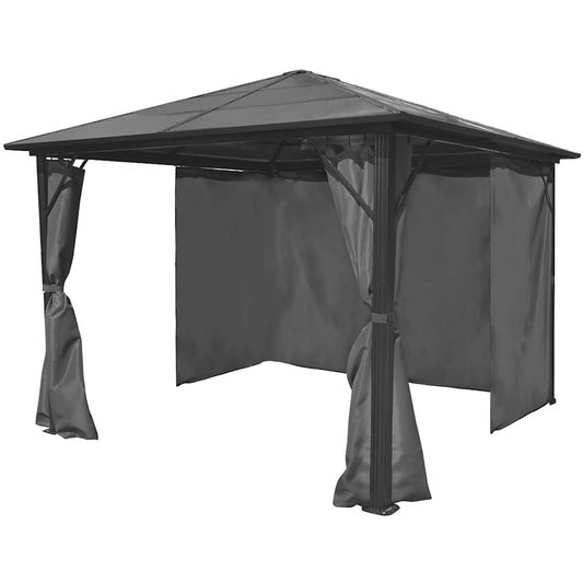 Gazebo con Tenda Antracite in Alluminio 300x300 cm | homemem39