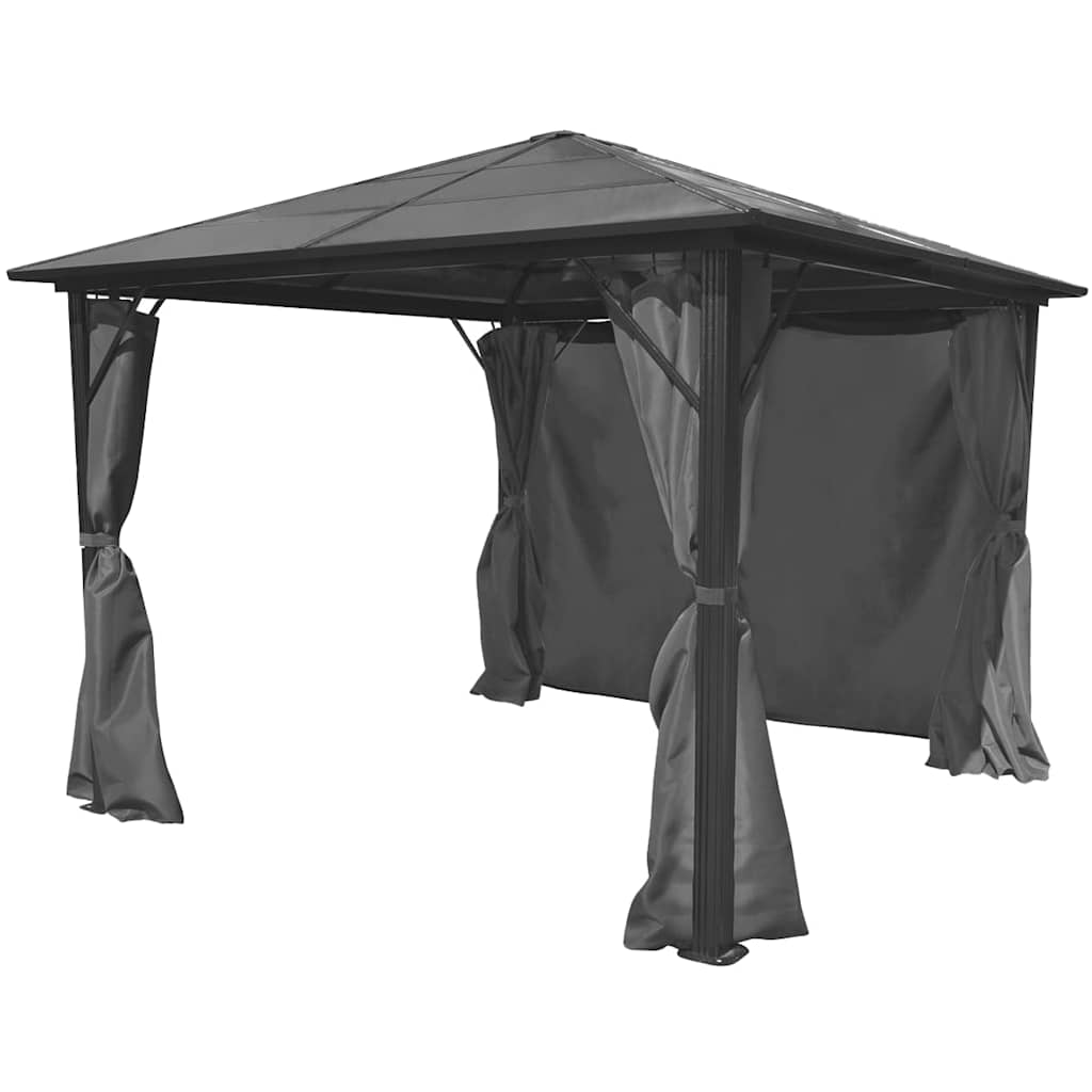Gazebo con Tenda Antracite in Alluminio 300x300 cm | homemem39