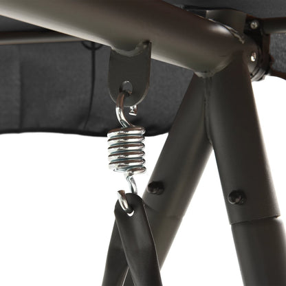 Panchina a Dondolo Baldacchino Antracite 198x120x205 cm Acciaio - homemem39