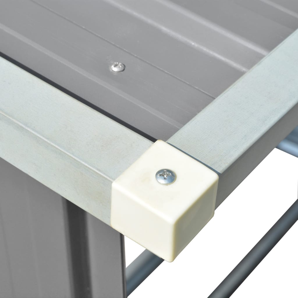 Capannone da Giardino in Acciaio Zincato Grigio 163x83x154 cm - homemem39