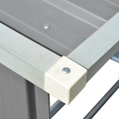 Capannone da Giardino in Acciaio Zincato Grigio 163x83x154 cm - homemem39