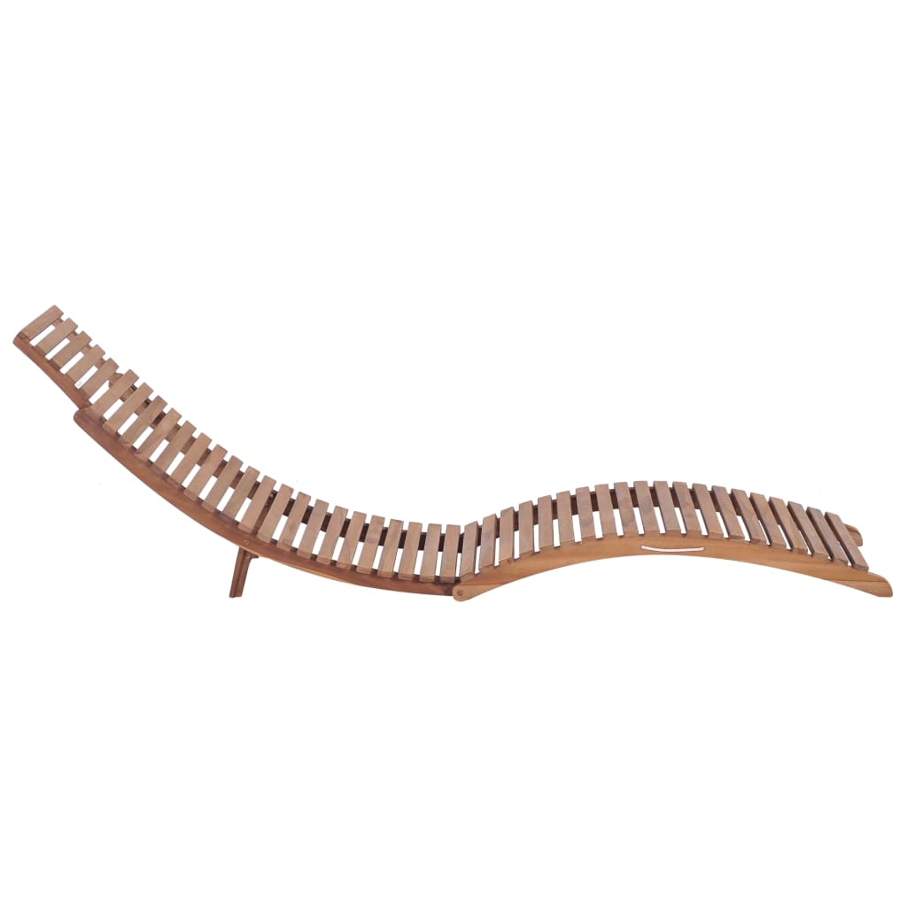 Lettino Prendisole Pieghevole in Legno Massello di Teak - homemem39