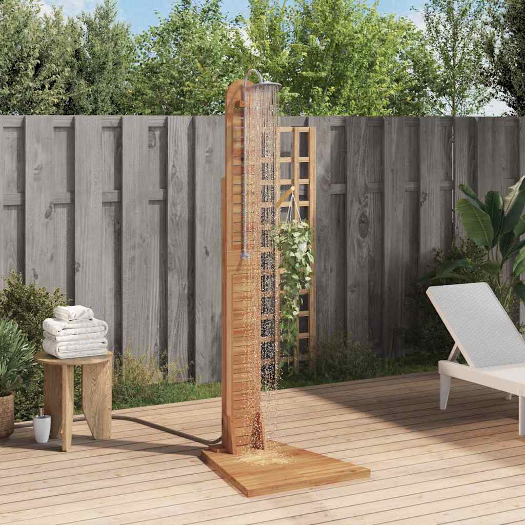 Doccia da Giardino in Legno Massello di Teak 70x75x204cm - homemem39