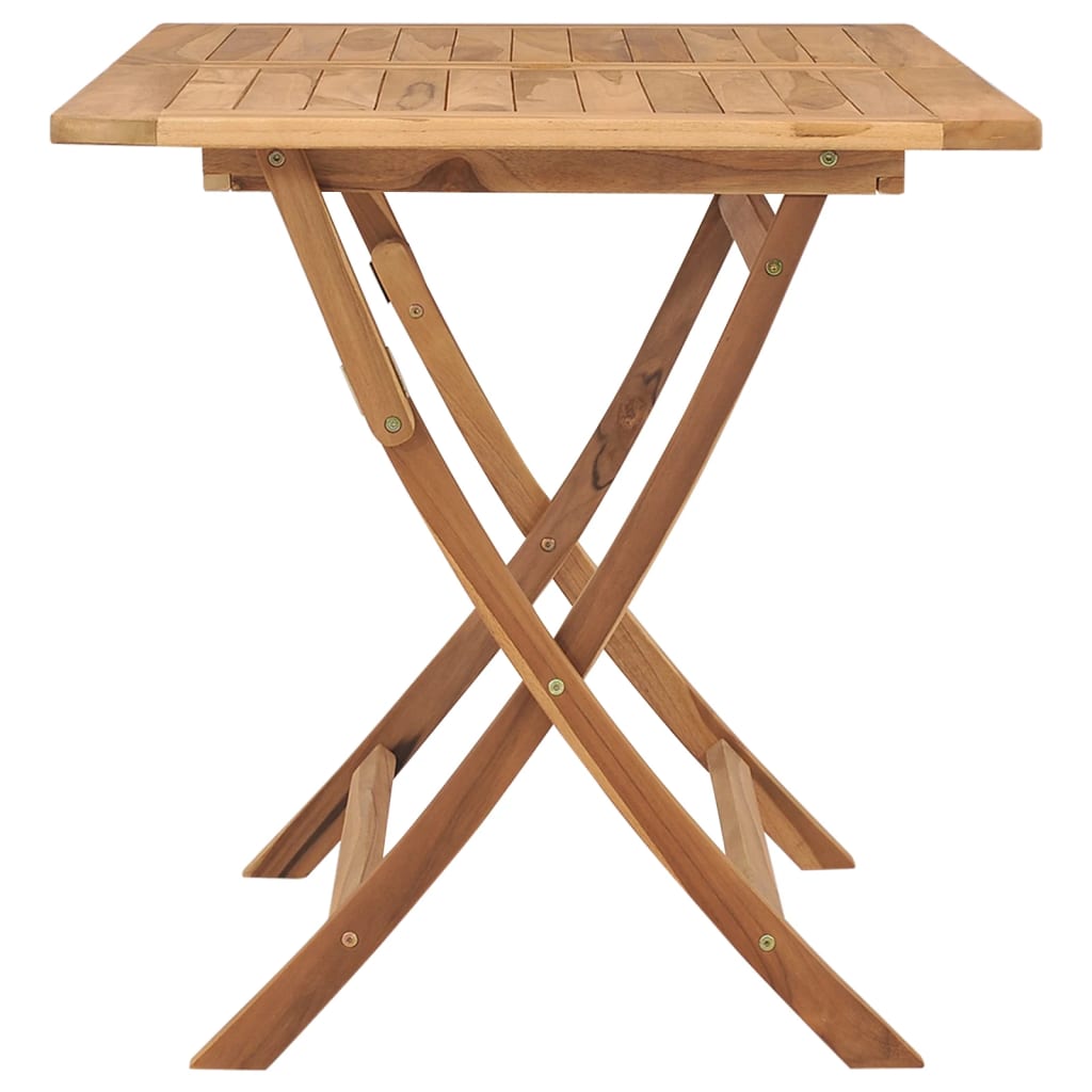 Tavolo Pieghevole da Giardino 120x70x75 cm in Massello di Teak | homemem39