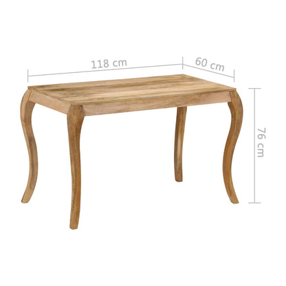 Tavolo da Pranzo in Legno Massello di Mango 118x60x76cm | homemem39