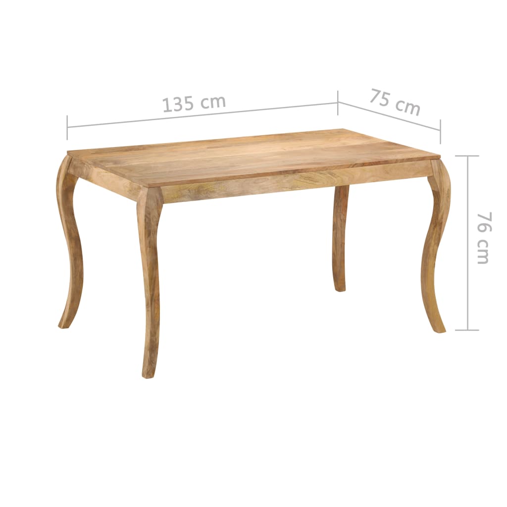 Tavolo da Pranzo in Legno Massello di Mango 135x75x76 cm | homemem39