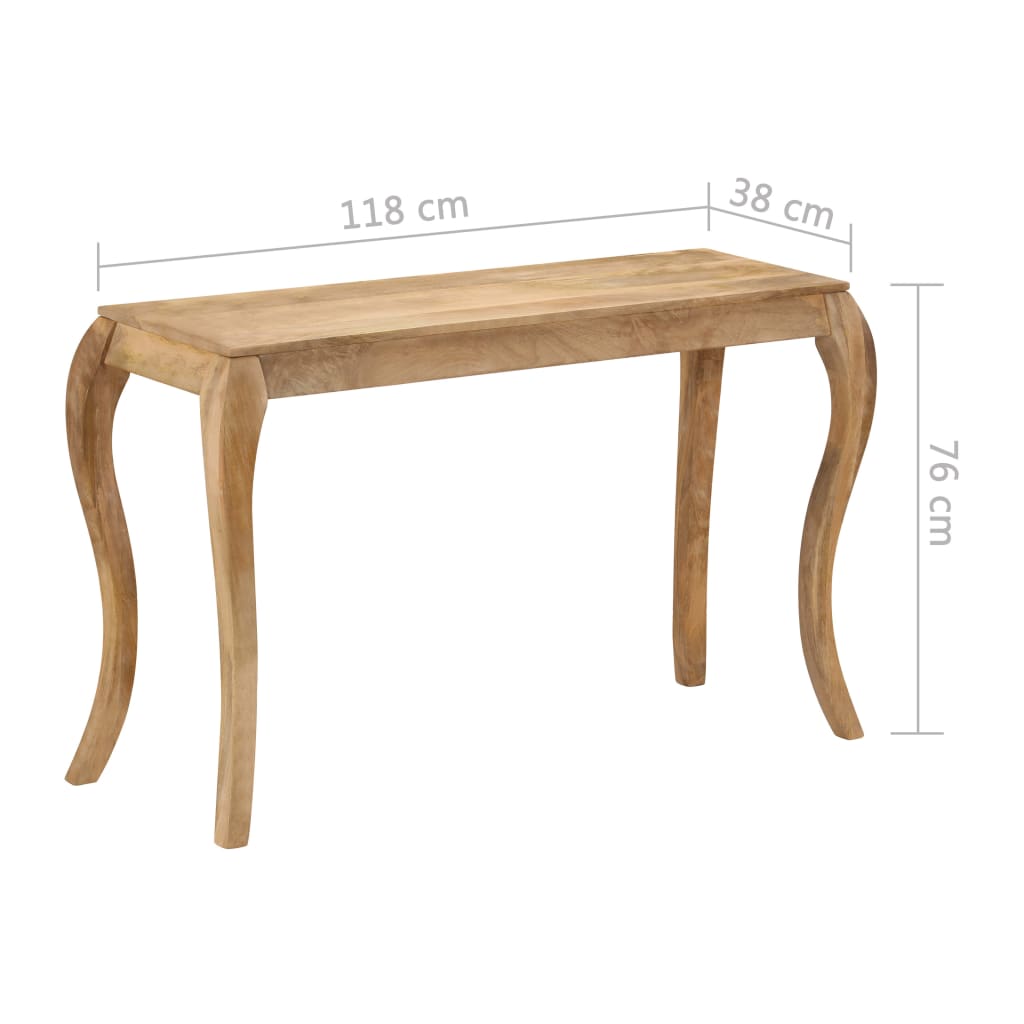 Tavolo Consolle in Legno Massello di Mango 118x38x76 cm