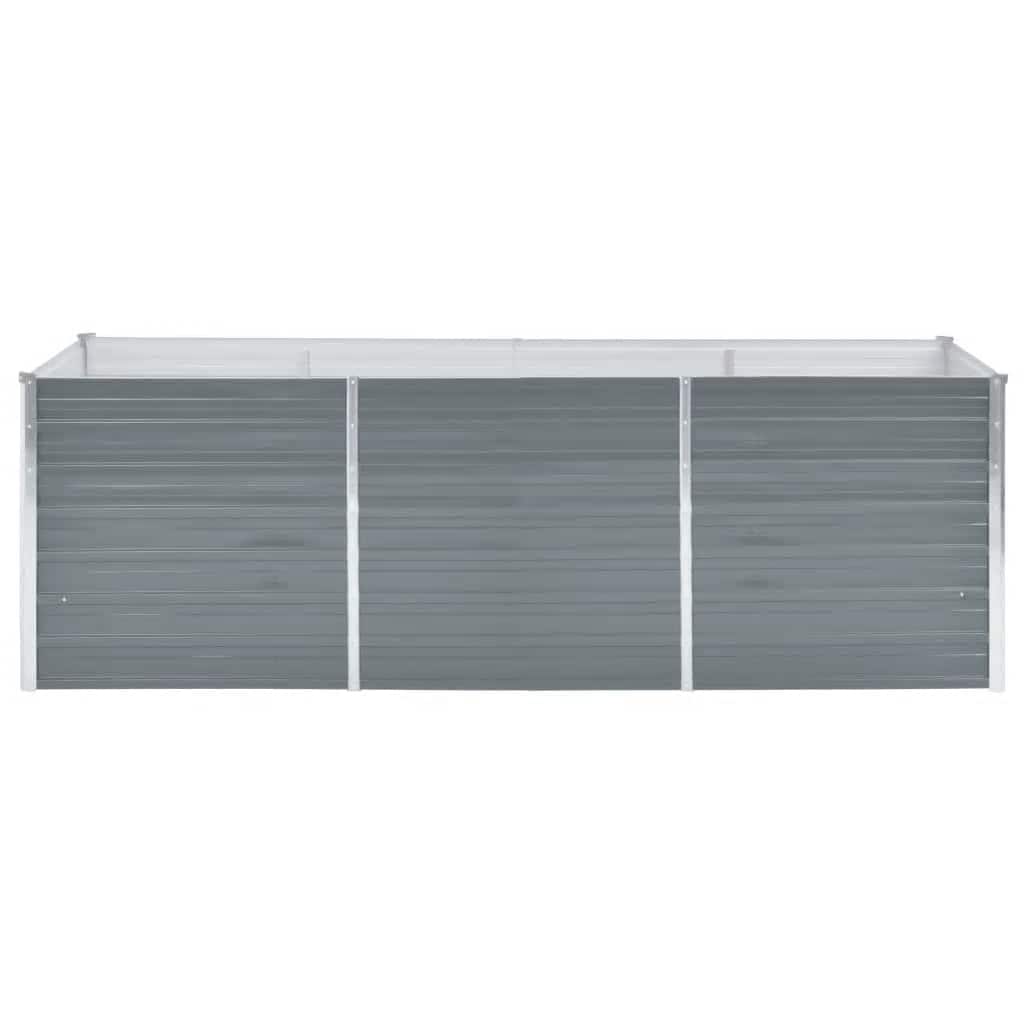 Letto Rialzato da Giardino Acciaio Zincato 240x80x77 cm Grigio | homemem39