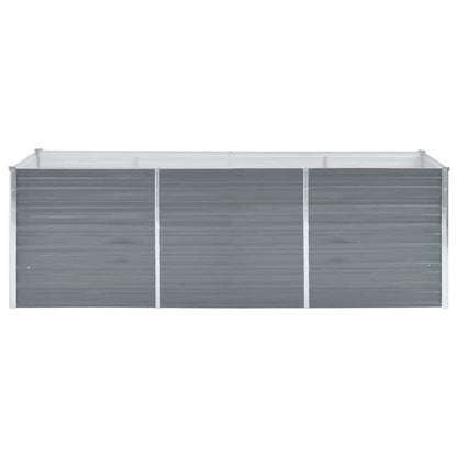 Letto Rialzato da Giardino Acciaio Zincato 240x80x77 cm Grigio | homemem39