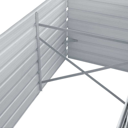 Letto Rialzato da Giardino Acciaio Zincato 240x80x77 cm Grigio | homemem39
