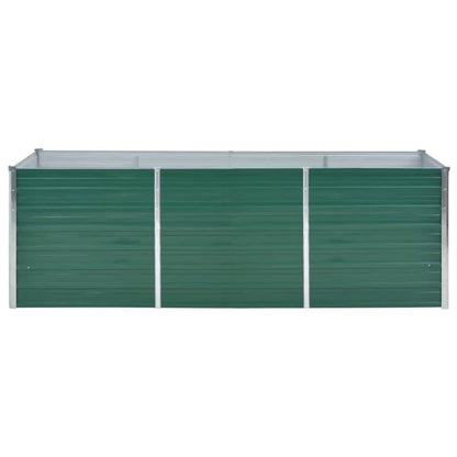 Raised Garden Bed in Galvanized Steel 240x80x77 cm Green