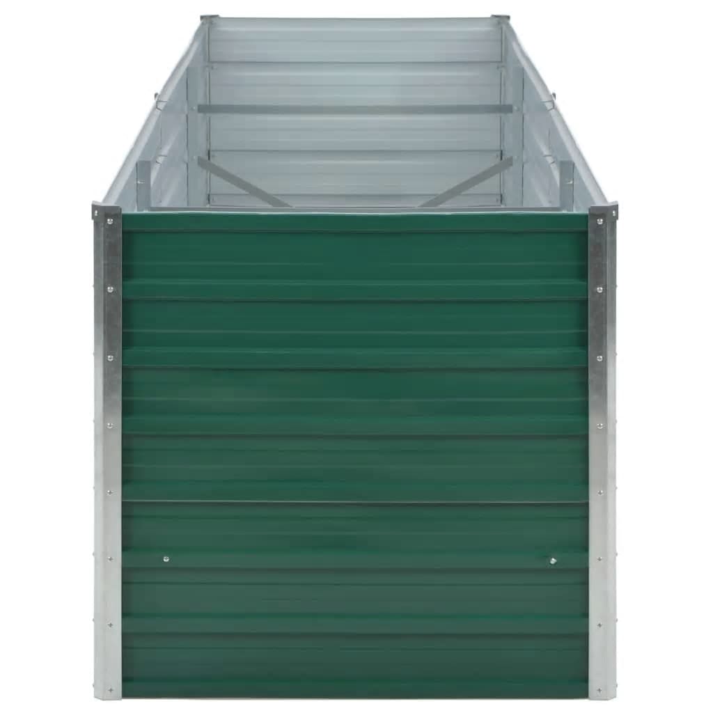 Raised Garden Bed in Galvanized Steel 240x80x77 cm Green