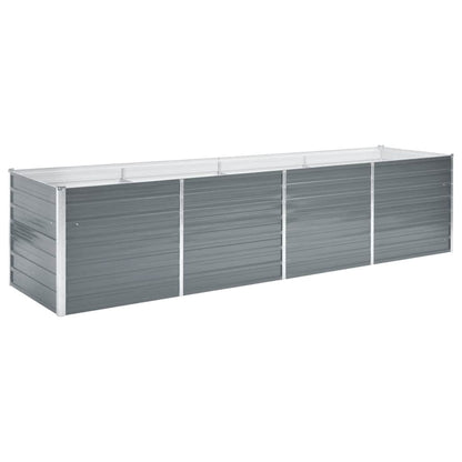 Letto Rialzato Giardino in Acciaio Zincato 320x80x77 cm Grigio | homemem39