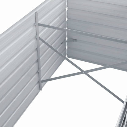Letto Rialzato Giardino in Acciaio Zincato 320x80x77 cm Grigio | homemem39