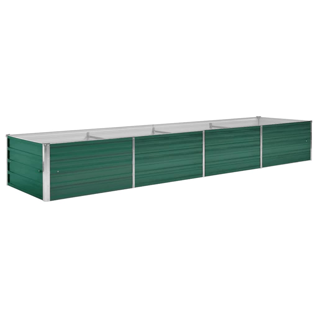 Letto Rialzato Giardino in Acciaio Zincato 320x80x45 cm Verde - homemem39