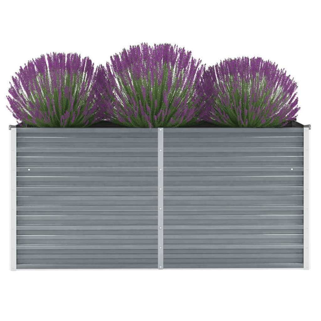 Letto Rialzato Giardino in Acciaio Zincato 160x40x77 cm Grigio | homemem39