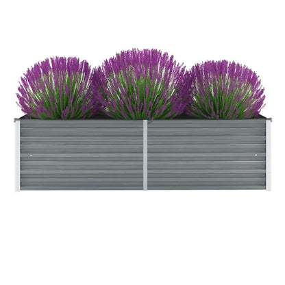 Letto Rialzato Giardino in Acciaio Zincato 160x40x45 cm Grigio | homemem39