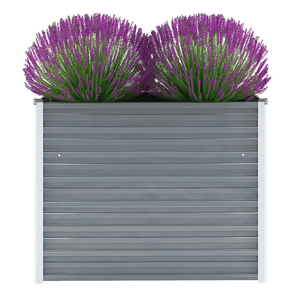 Letto Rialzato Giardino in Acciaio Zincato 100x40x77 cm Grigio | homemem39