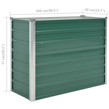Letto Rialzato Giardino in Acciaio Zincato 100x40x77 cm Verde | homemem39