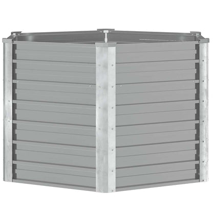 Letto Rialzato Giardino in Acciaio Zincato 129x129x77 cm Grigio | homemem39