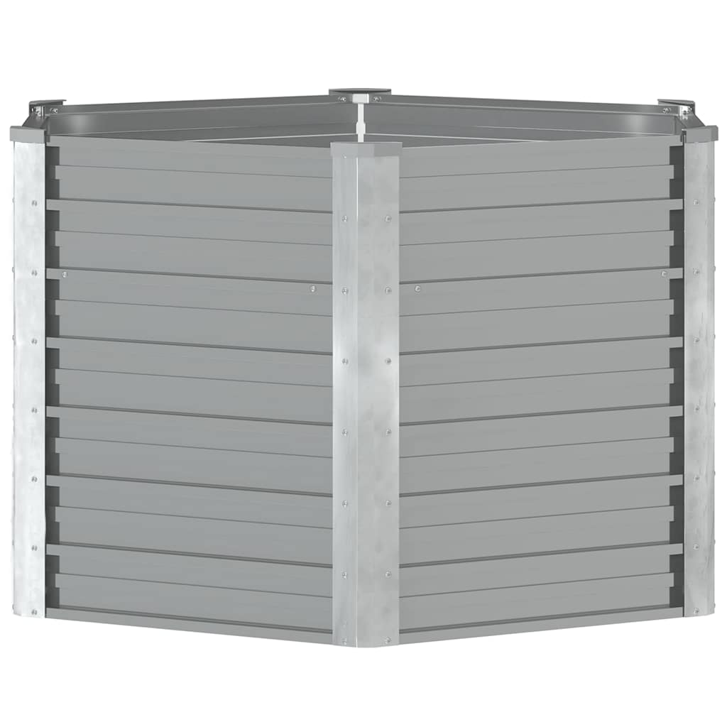 Letto Rialzato Giardino in Acciaio Zincato 129x129x77 cm Grigio | homemem39