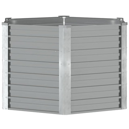 Letto Rialzato Giardino in Acciaio Zincato 129x129x77 cm Grigio | homemem39