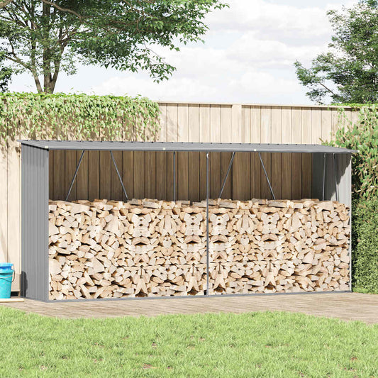 Capannone da Giardino in Acciaio Zincato 330x84x152cm Grigio