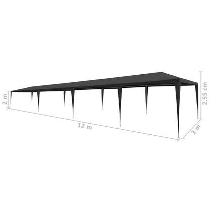 Tenda per Feste 3x12 m in PE Antracite - homemem39