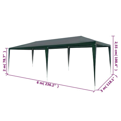 Tenda per Feste 3x6 m in PE Verde | homemem39