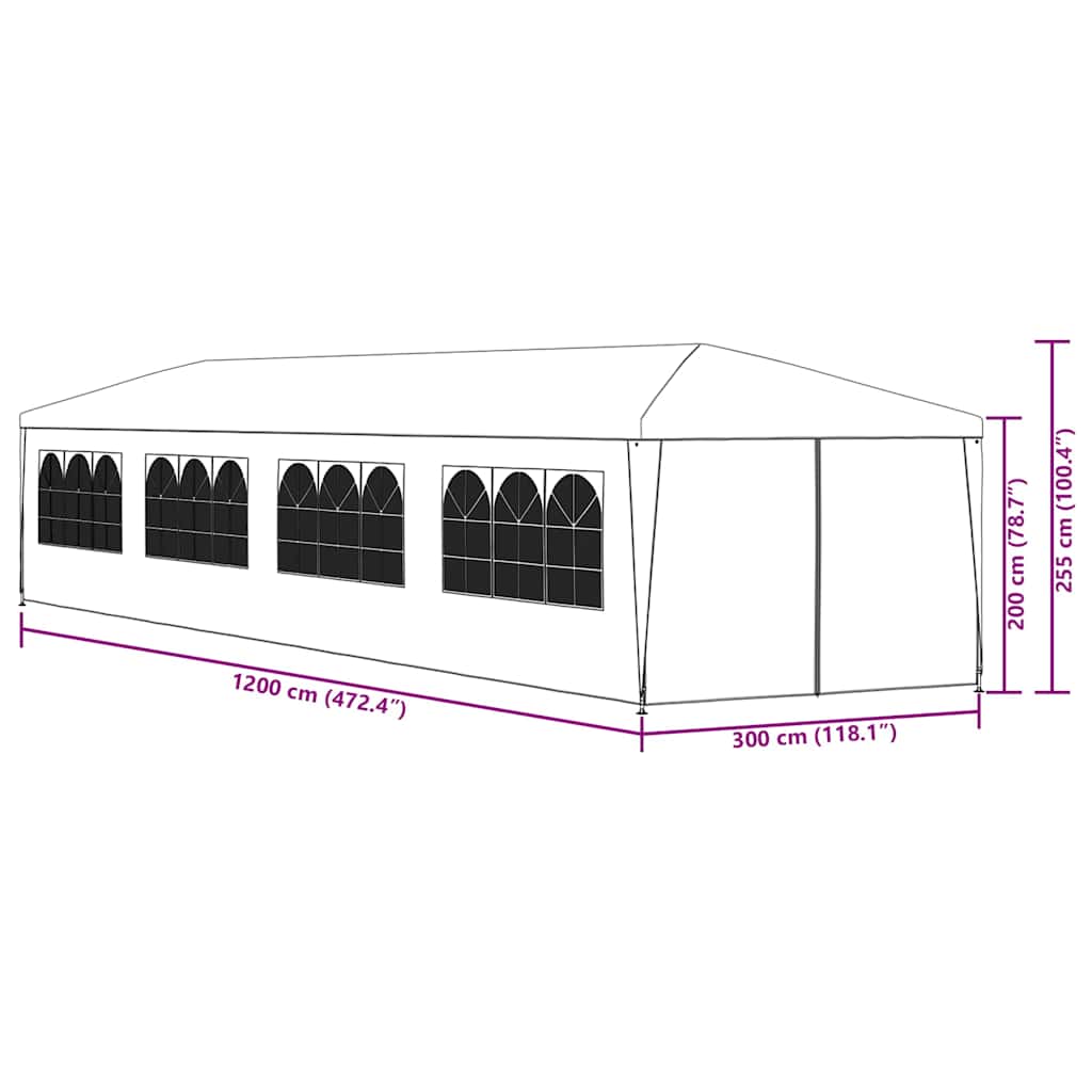 Tenda per Feste 3x12 m Antracite | homemem39
