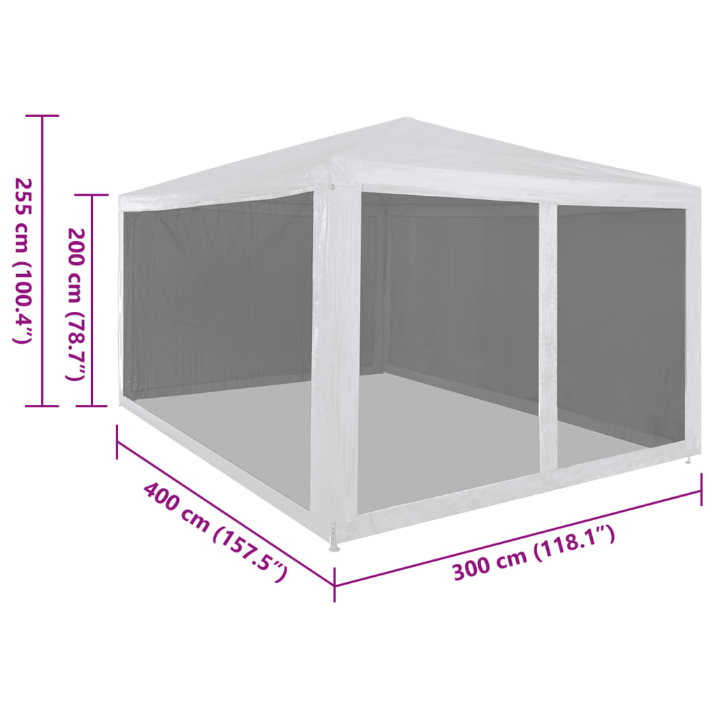 Tenda per Feste con 4 Pareti in Rete 4x3 m | homemem39