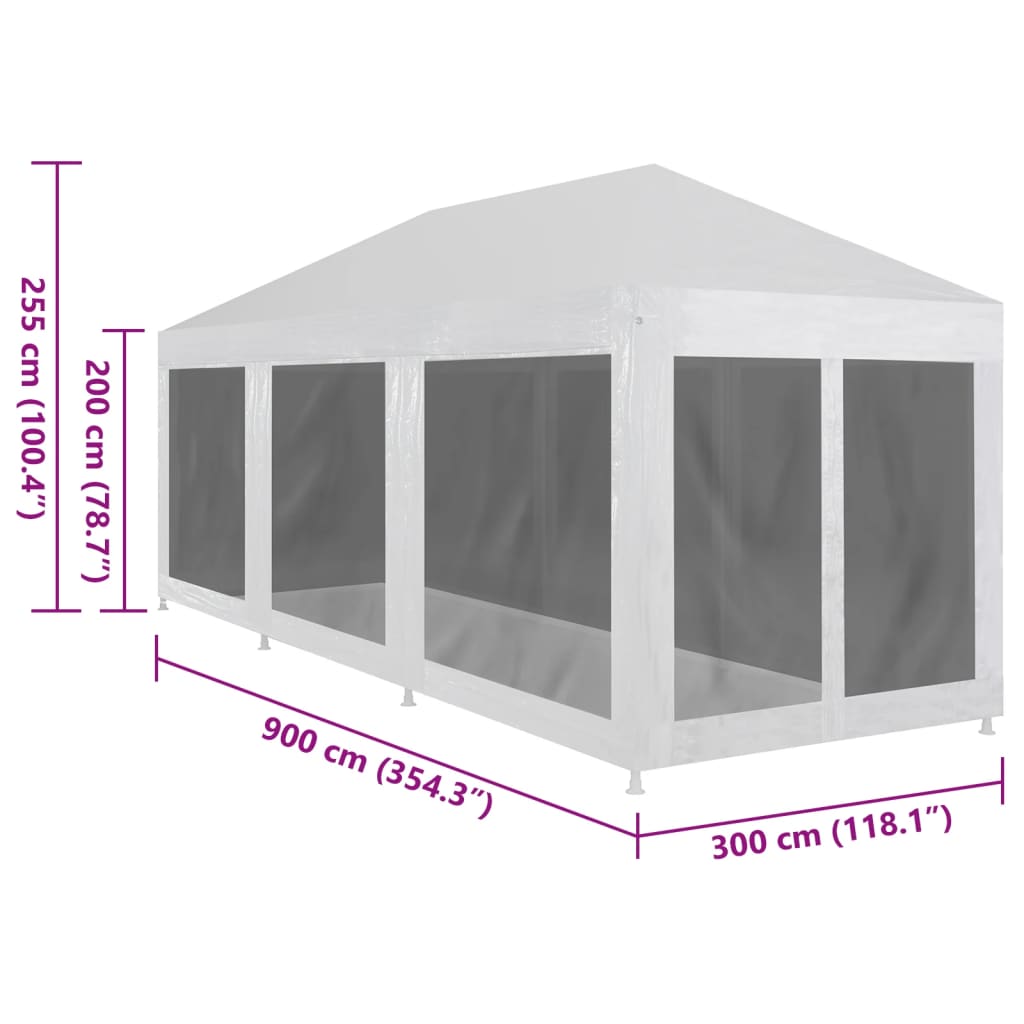 Tenda per Feste con 8 Pareti in Rete 9x3 m | homemem39