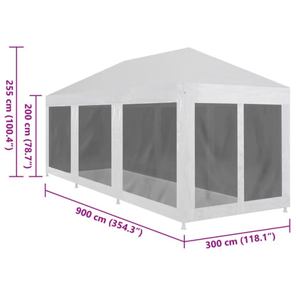 Tenda per Feste con 8 Pareti in Rete 9x3 m | homemem39
