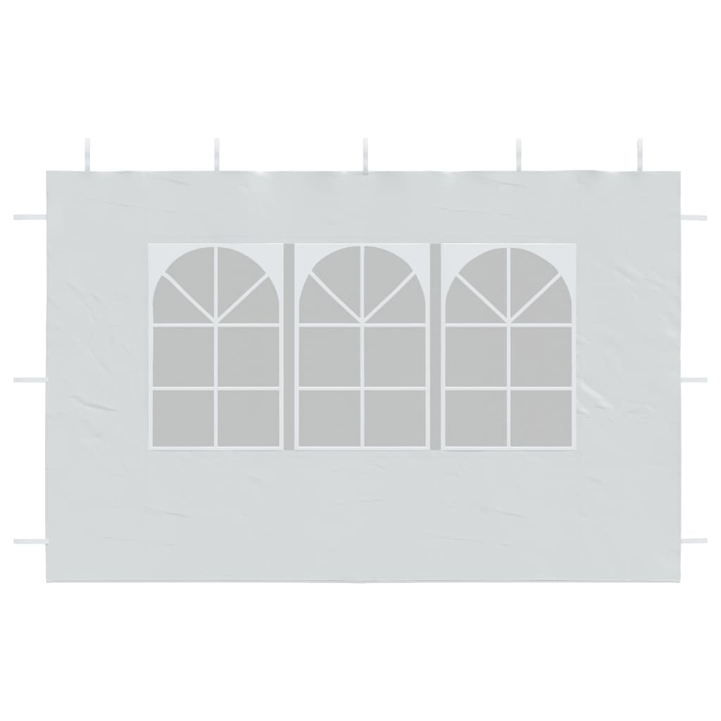 Parete per Tendostruttura in PE  2pz con Finestra Bianco - homemem39